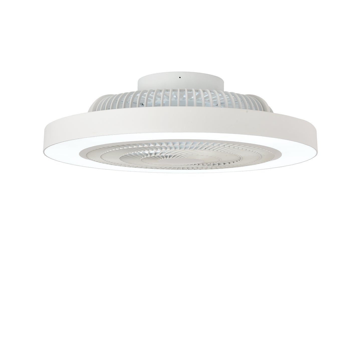 Matte White Flush Mount Ceiling Fan with Dimmable LED - view 19