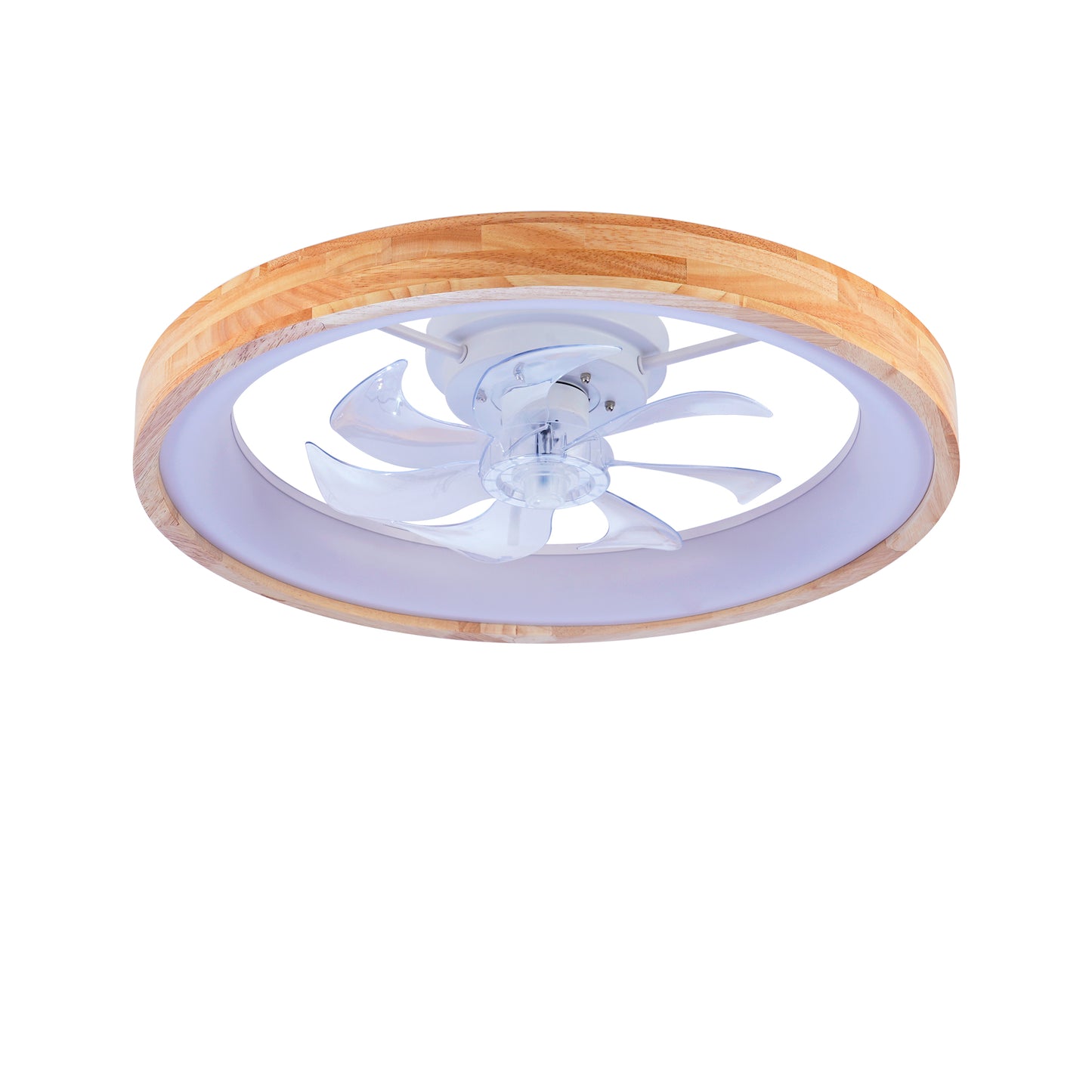 23.62" Wood Flush Mount Ceiling Fan with Dimmable LED - view 18