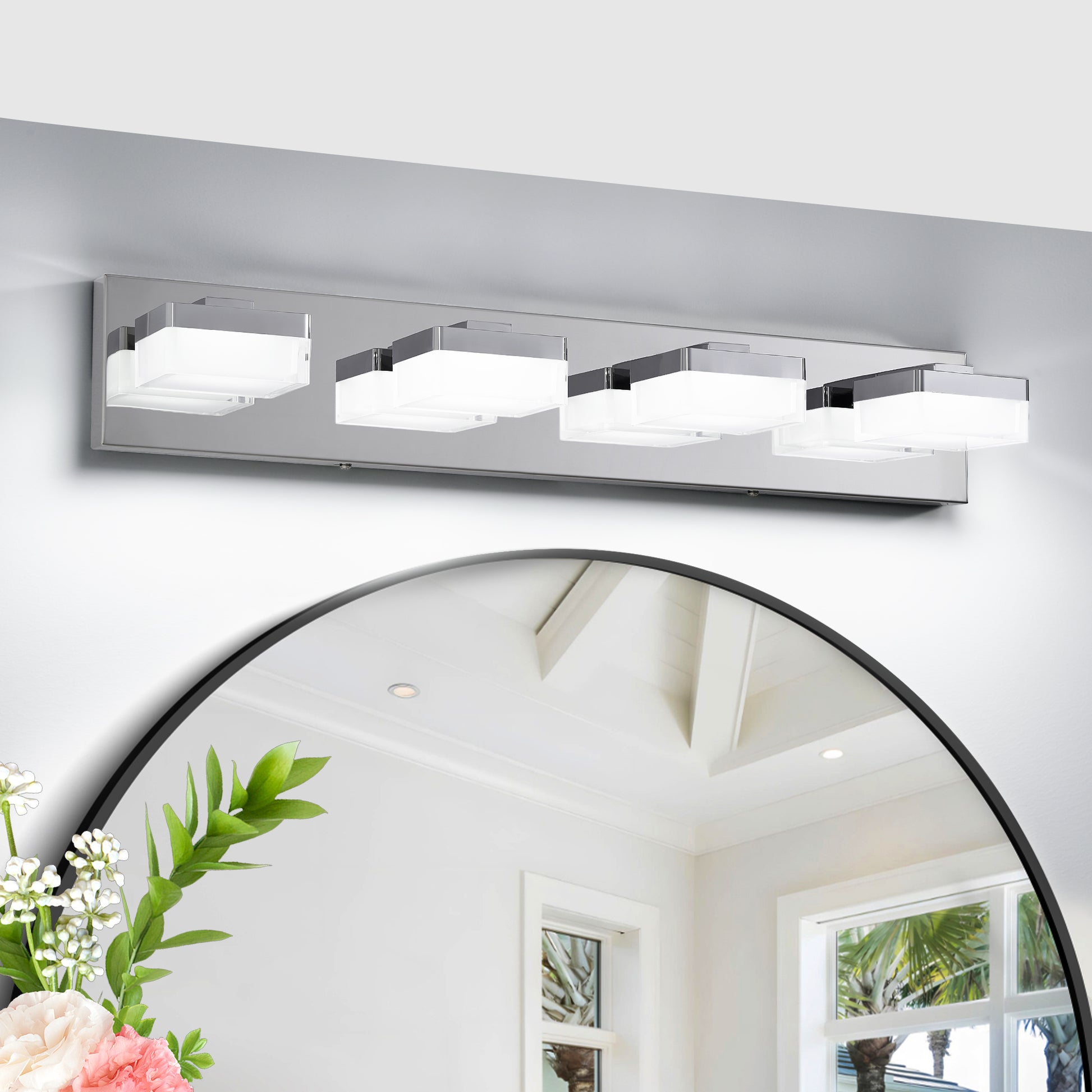 4-Light Chrome LED Bathroom Vanity Light - view 2
