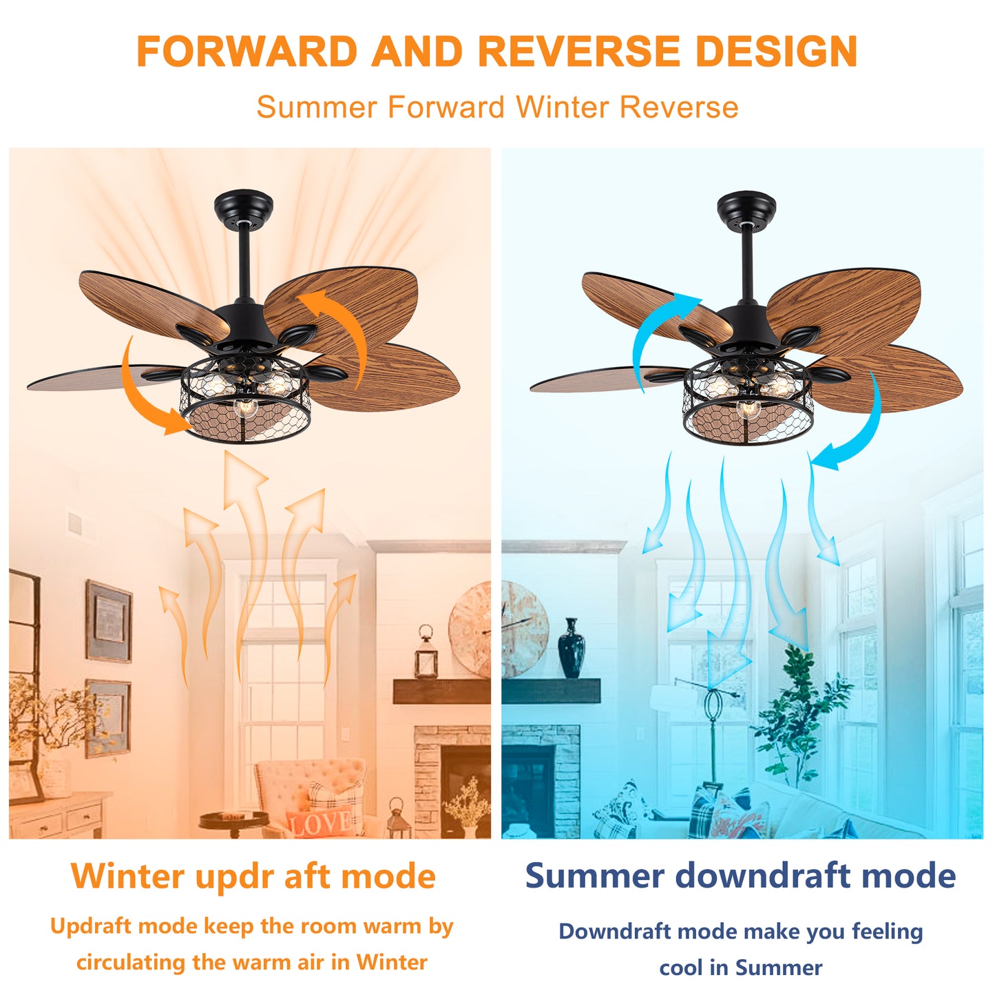 42" Matte Black Ceiling Fan with Light and Remote - view 9