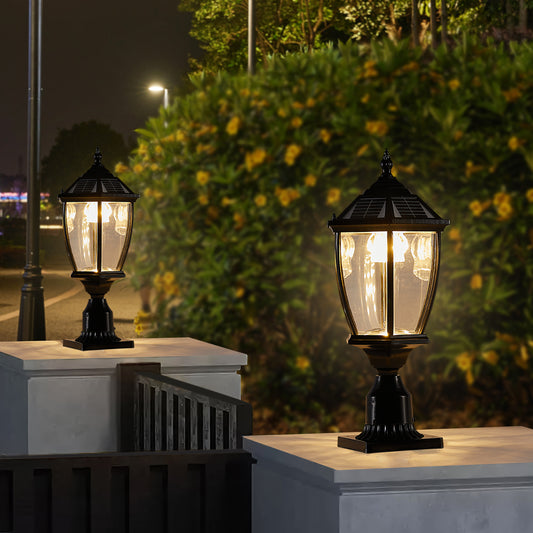20"H Black Solar LED Outdoor Lantern Light - view 2