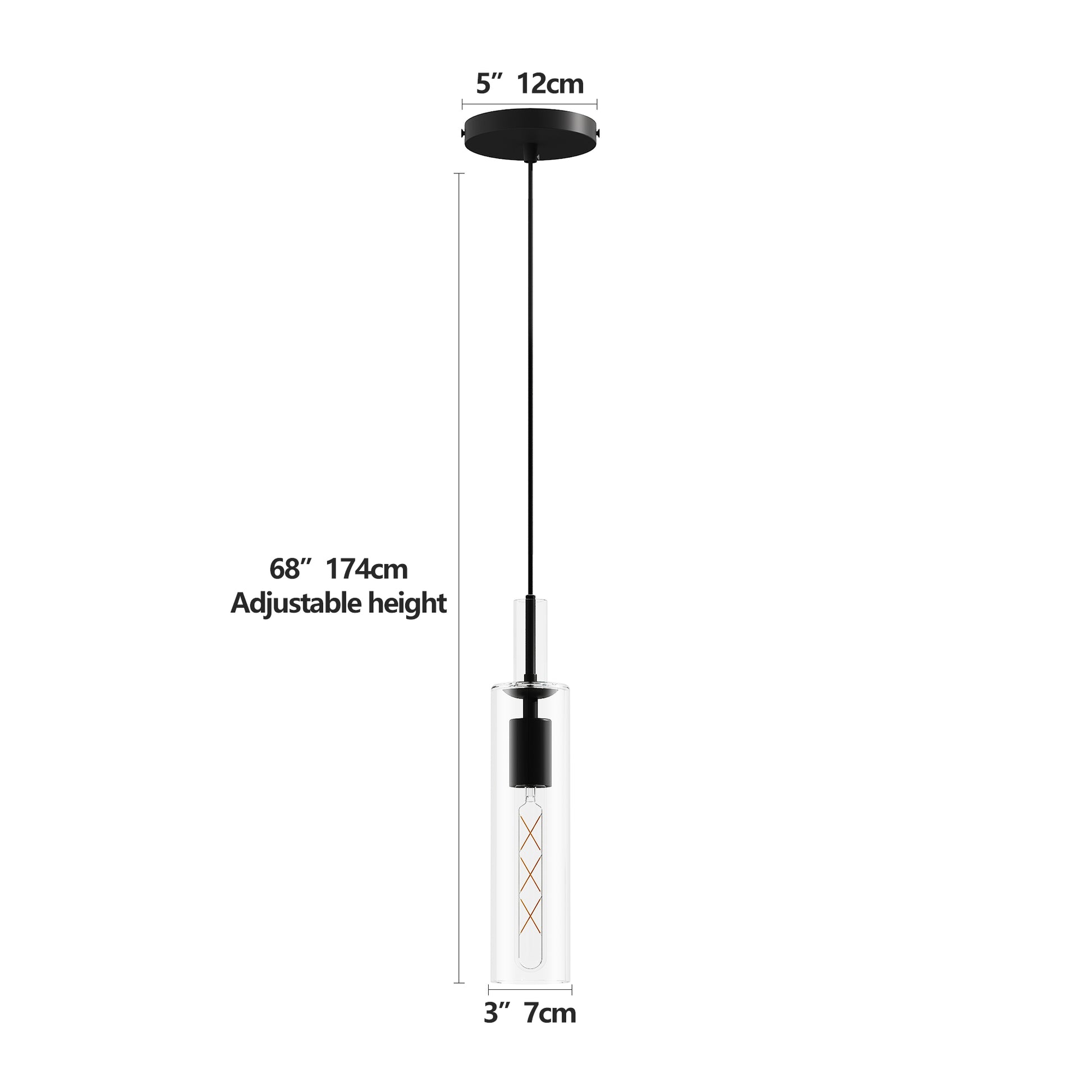 Modern Black Glass Pendant Light, Set of 3 - view 7
