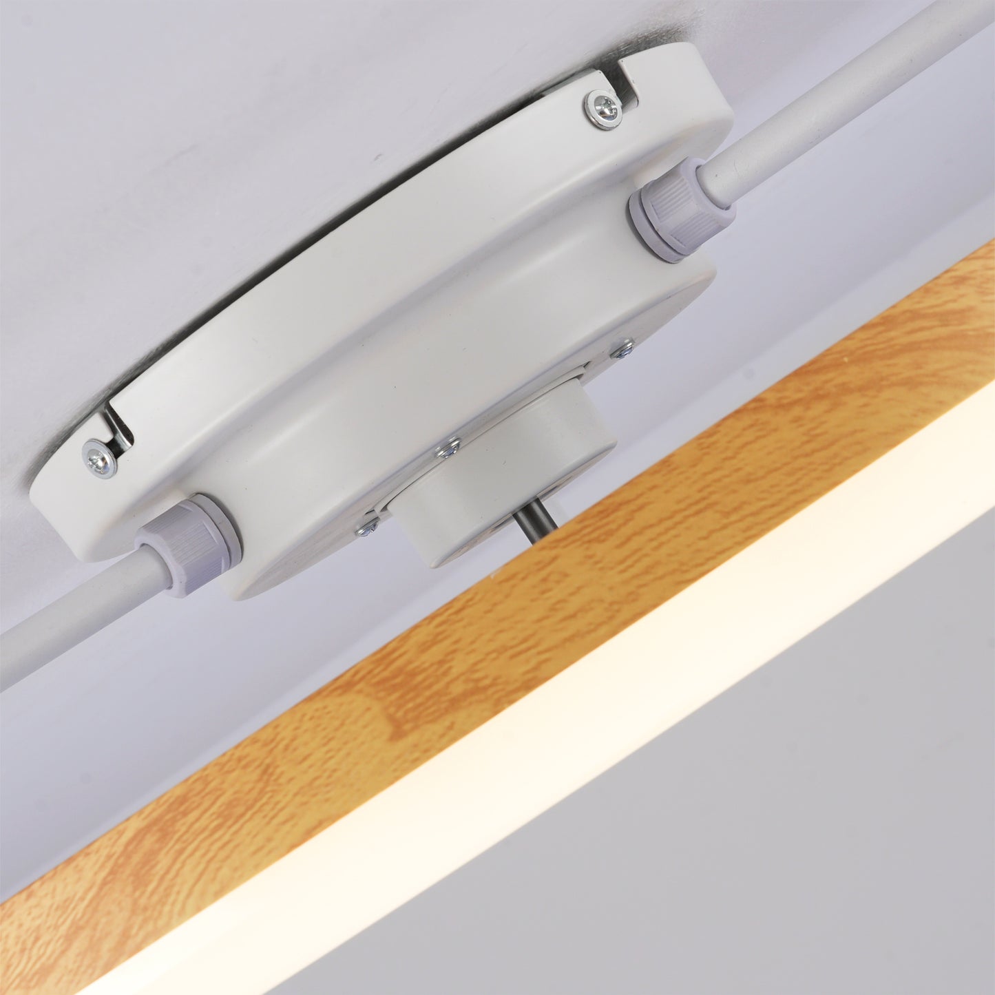 20" Matte White & Wood Ceiling Fan with Dimmable LED - view 15