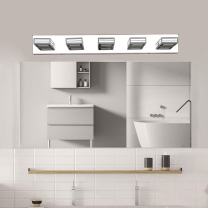 32" 5-Light Chrome Acrylic LED Vanity Wall Light