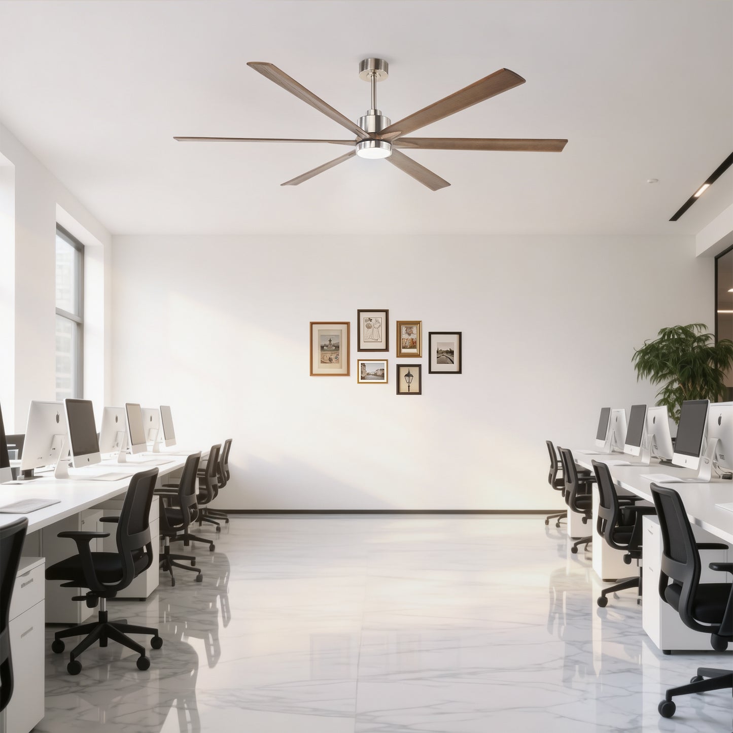 70" Nickel Finish Ceiling Fan with Light - view 4