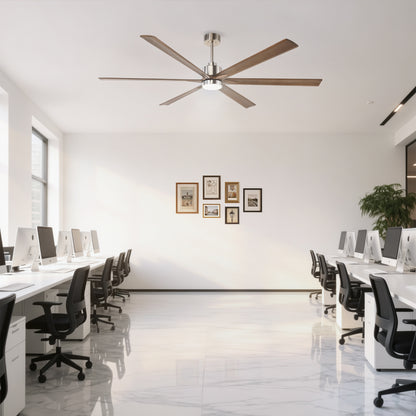 70" Nickel Finish Ceiling Fan with Light - view 4