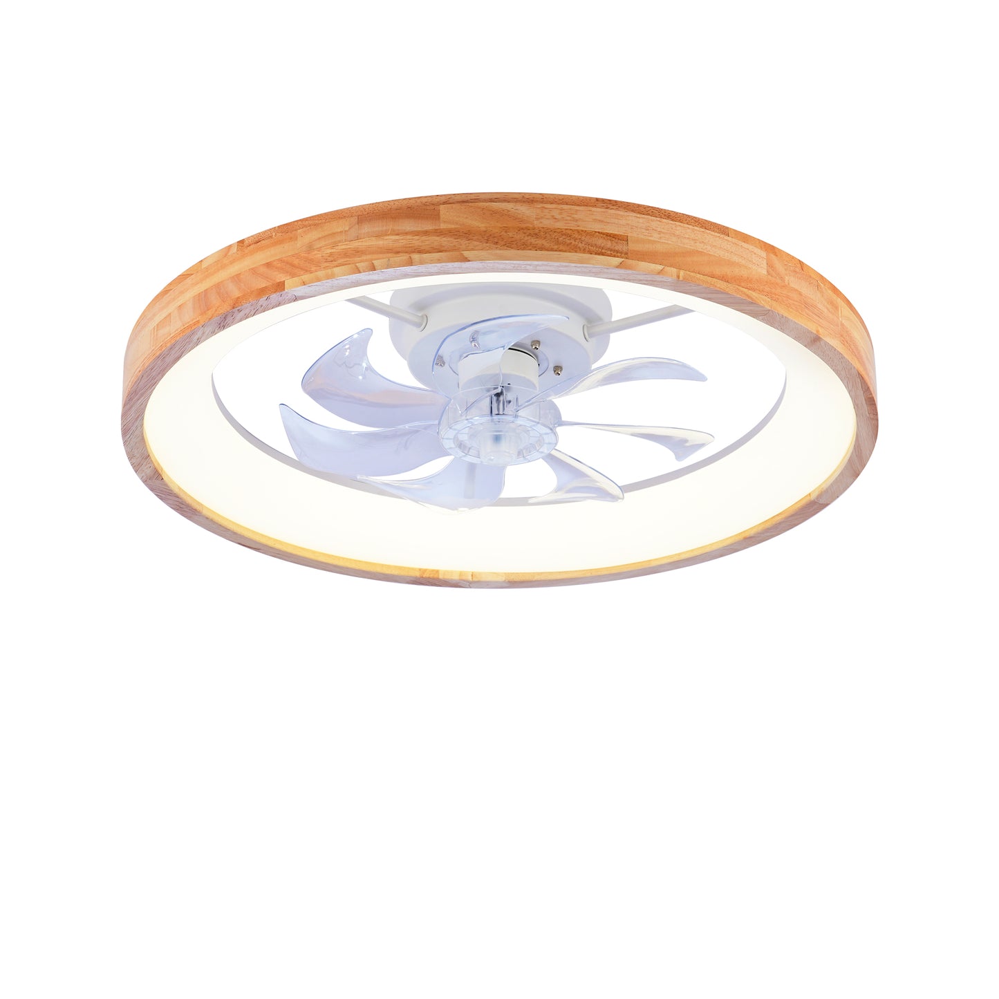 23.62" Wood Flush Mount Ceiling Fan with Dimmable LED - view 17