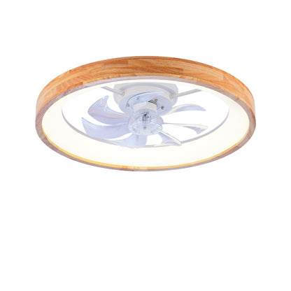23.62" Wood Flush Mount Ceiling Fan with Dimmable LED - view 17