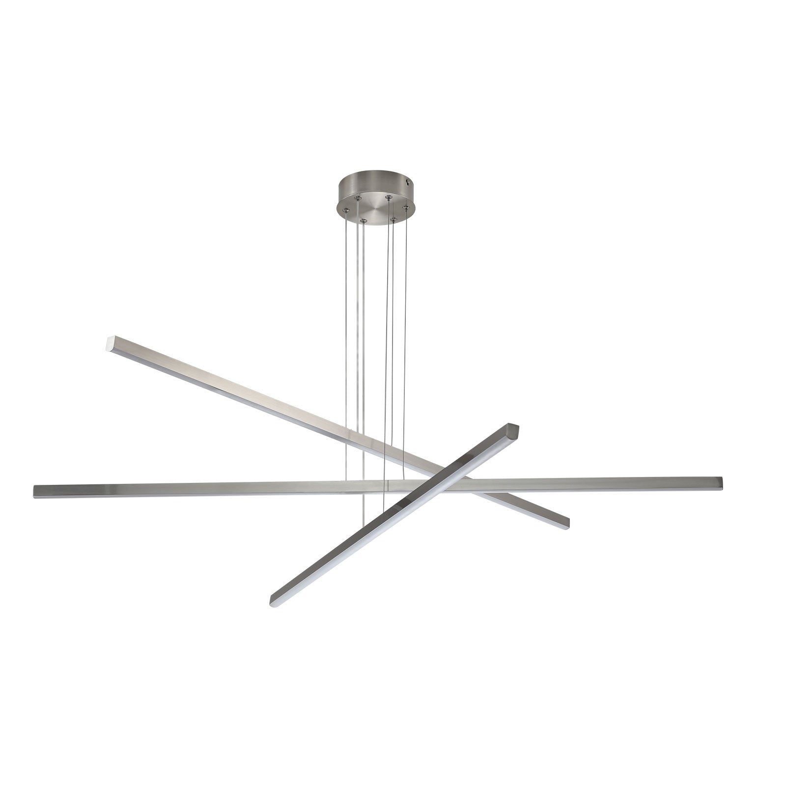 48" Chrome Geometric 3-Arm LED Chandelier - view 11