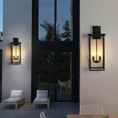 26"H Black Outdoor Wall Lantern with Clear Glass - view 2