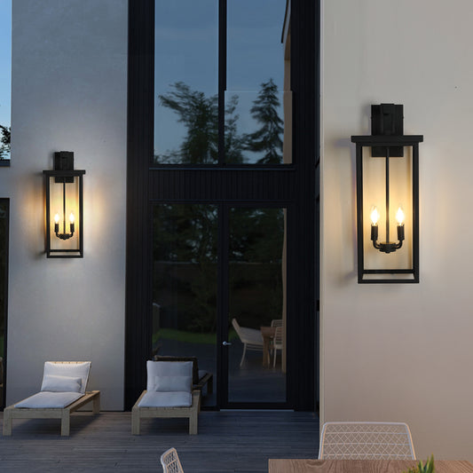 26"H Black Outdoor Wall Lantern with Clear Glass - view 2