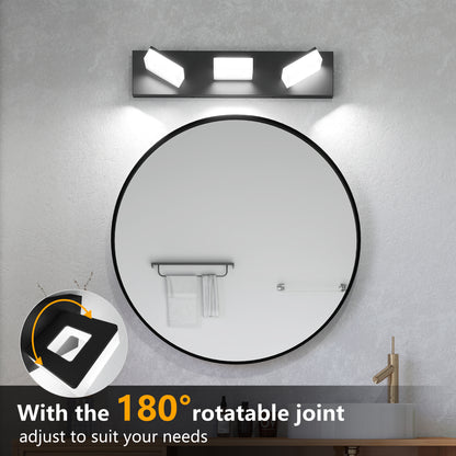 20" 3-Light Matte Black LED Vanity Light - view 4