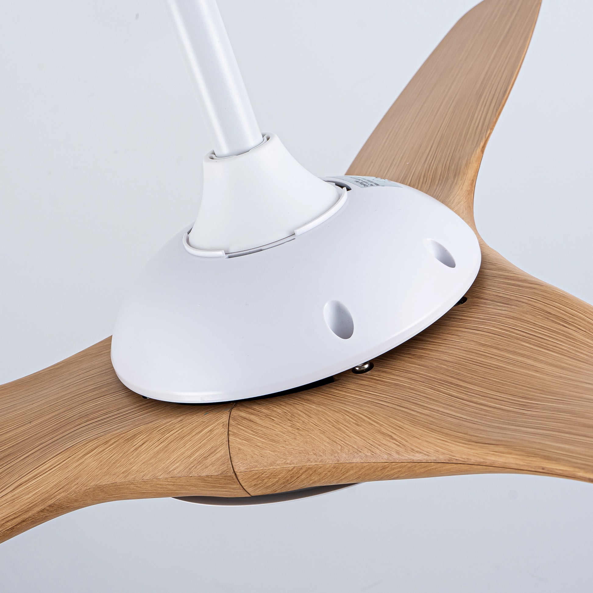 52" Matte White & Natural Wood Ceiling Fan with Remote - view 15