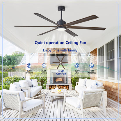 70" Matte Black Ceiling Fan with Light - view 10