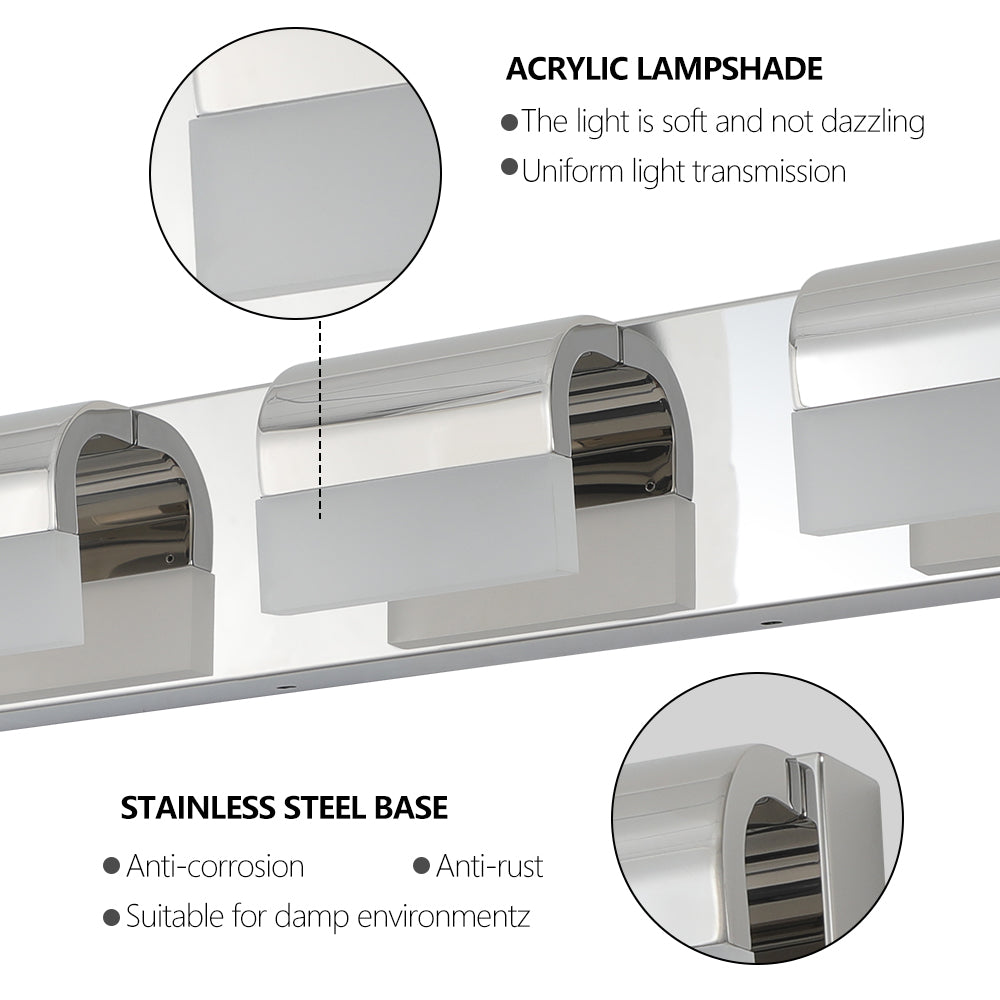 3-Light Chrome LED Vanity Wall Light - view 7