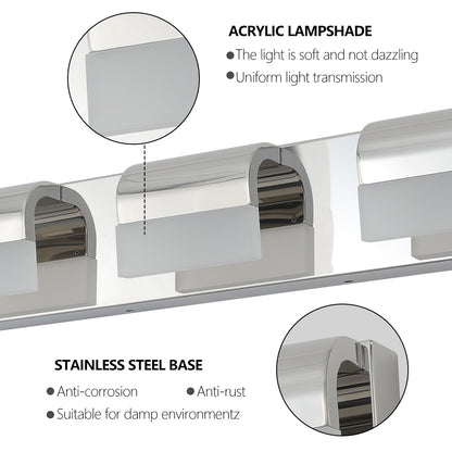 3-Light Chrome LED Vanity Wall Light - view 7