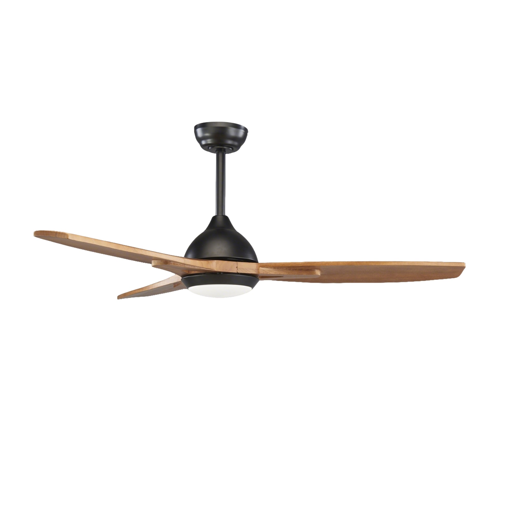 52" Matte Black & Wood Ceiling Fan with Light - view 18