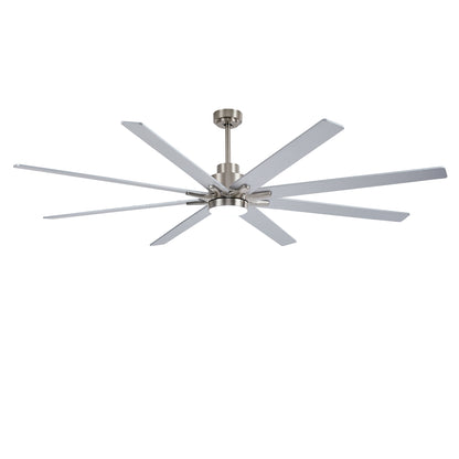 84" Nickel 8-Blade Ceiling Fan with Dimmable LED - view 21