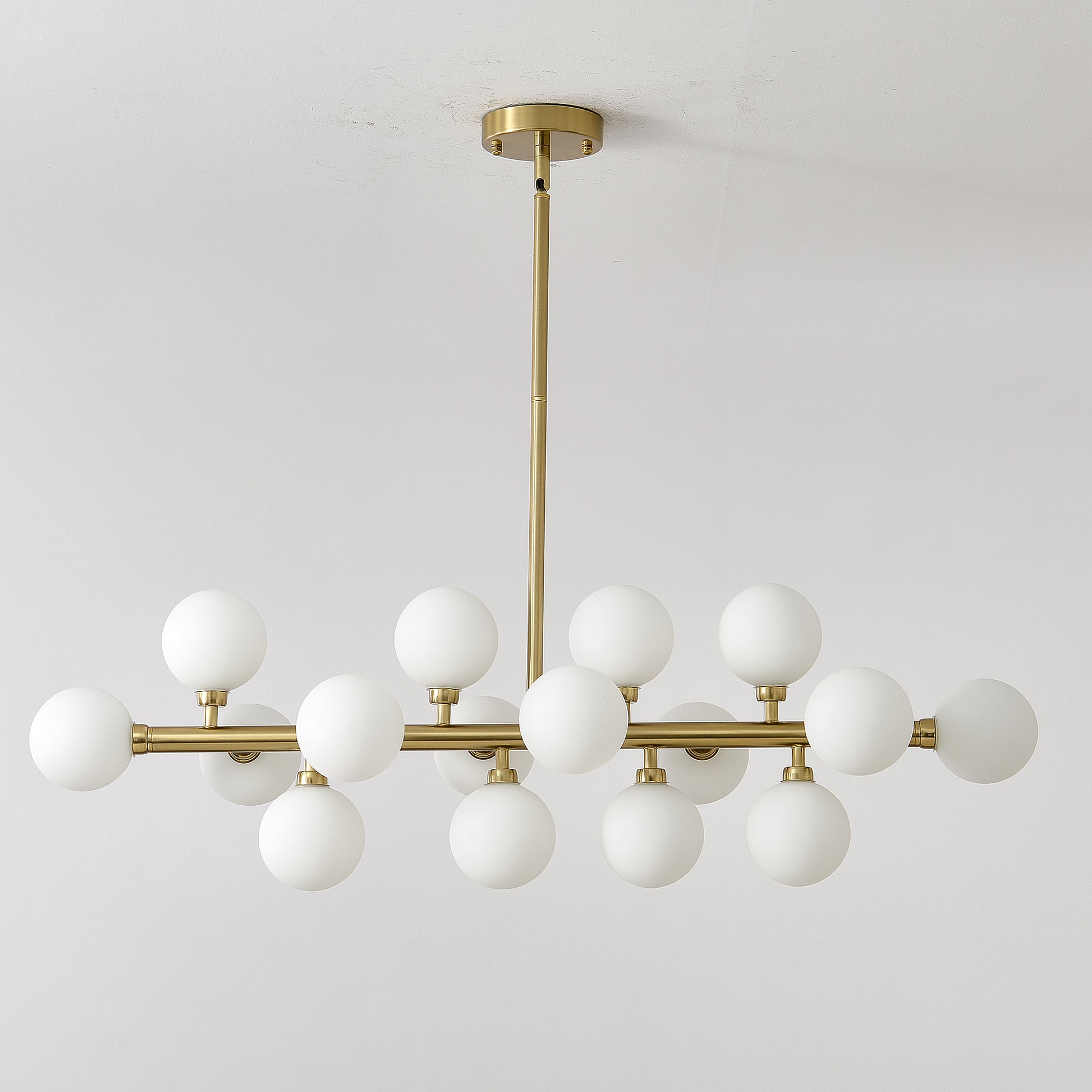16-Light Gold Farmhouse Pendant Light with Opal Glass - view 10