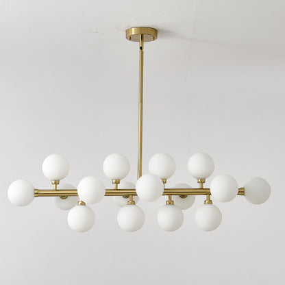 16-Light Gold Farmhouse Pendant Light with Opal Glass - view 10