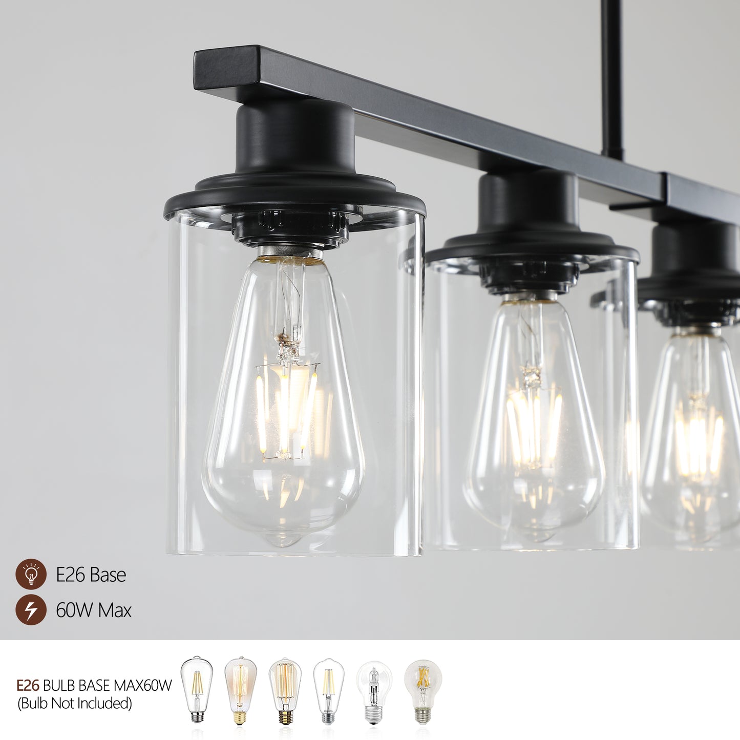 37" 5-Light Matte Black Industrial Chandelier - view 7