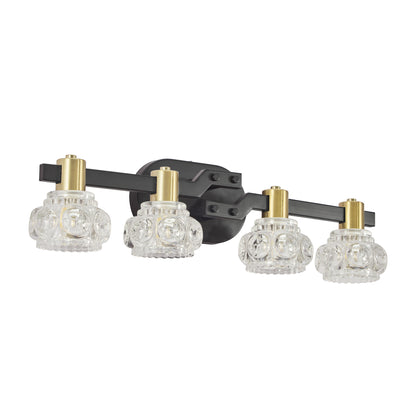 24" 4-Light Black Vintage Crystal Wall Sconce - view 8