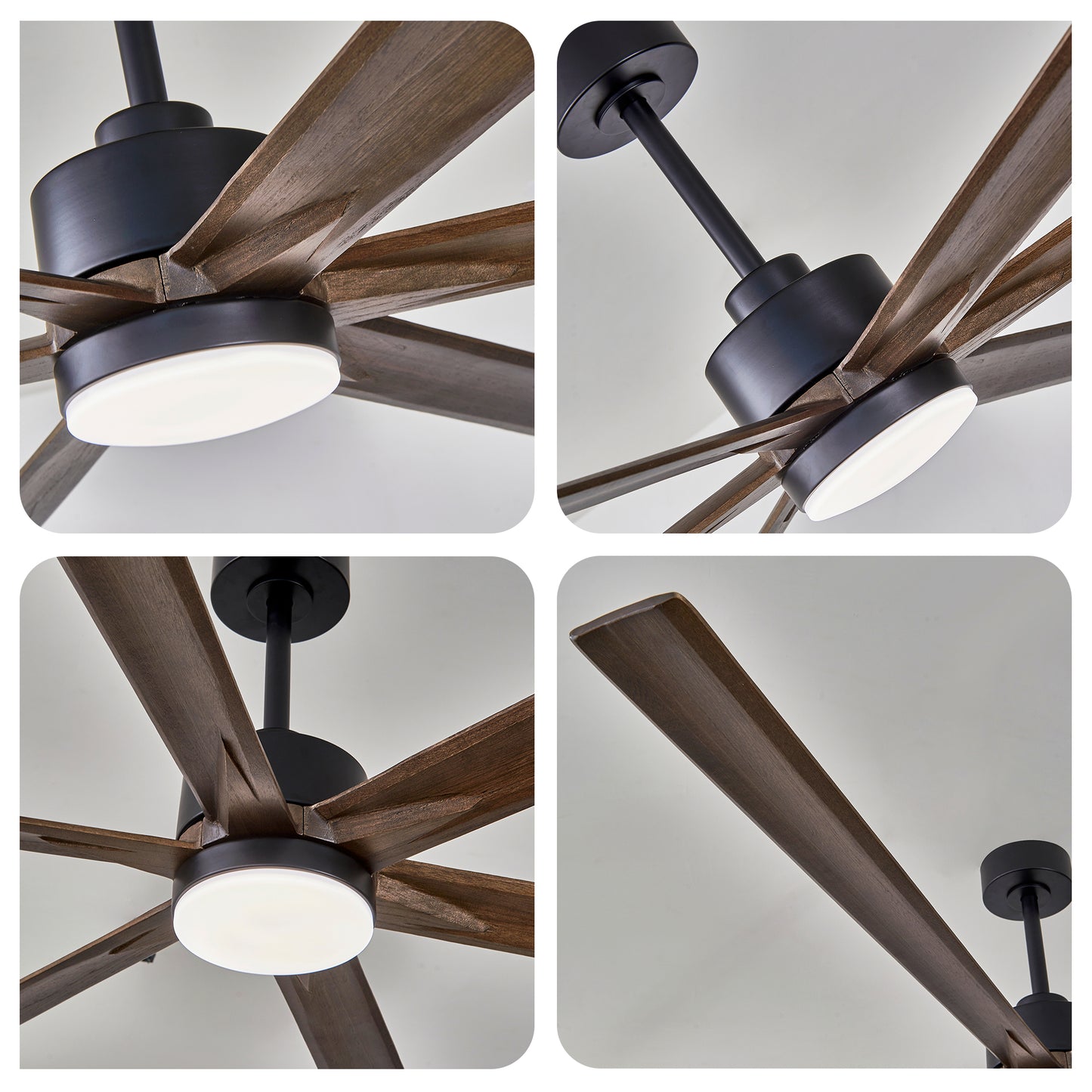 70" Matte Black Ceiling Fan with Light - view 19