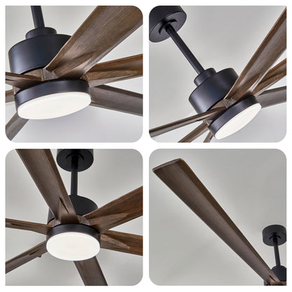 70" Matte Black Ceiling Fan with Light - view 19