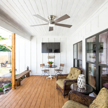 46" Silver 5-Blade Ceiling Fan with LED Light & Remote - view 4