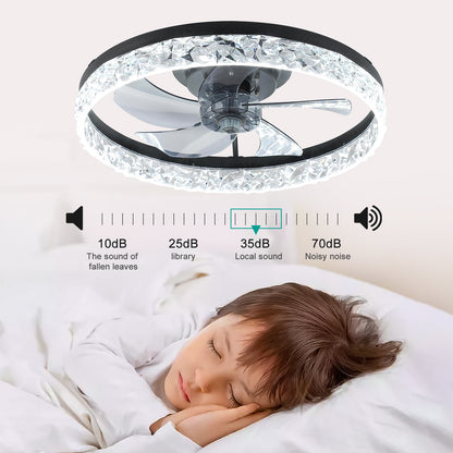 20" Black Low Profile Ceiling Fan with Dimmable LED - view 3