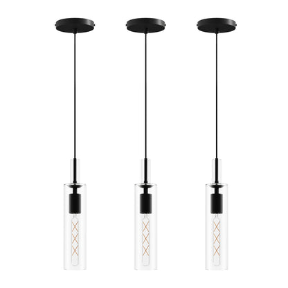 Modern Black Glass Pendant Light, Set of 3 - view 8