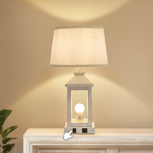 20.5" White & Gold Vintage Table Lamp, Set of 2 - view 2