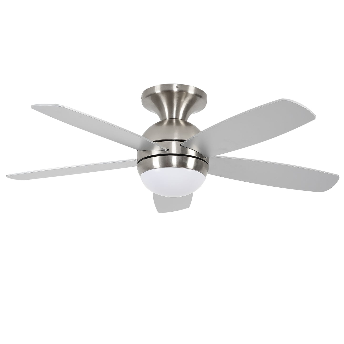 52" Satin Nickel Plywood Blade Ceiling Fan with Remote