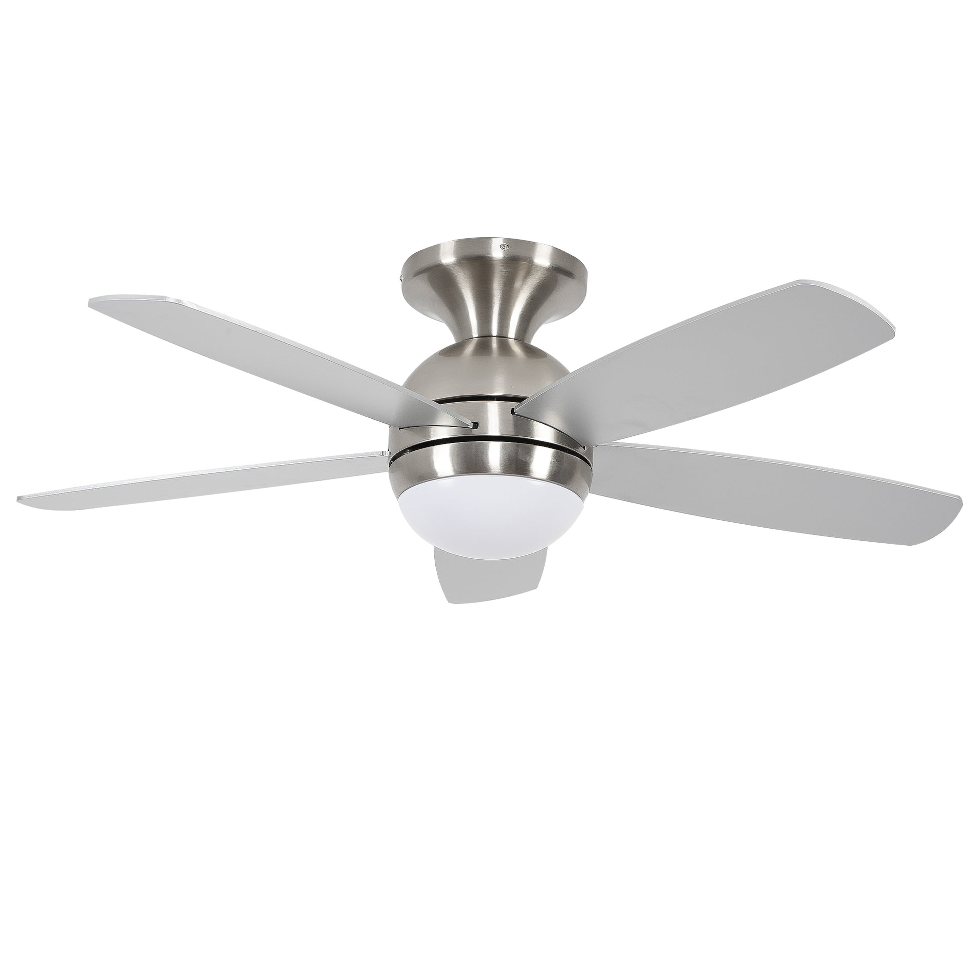 52" Satin Nickel Plywood Blade Ceiling Fan with Remote