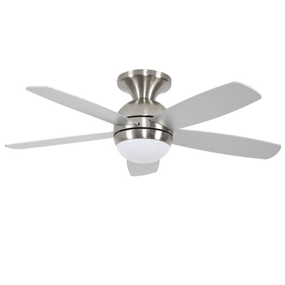 52" Satin Nickel Plywood Blade Ceiling Fan with Remote