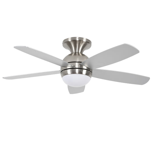 52" Satin Nickel Plywood Blade Ceiling Fan with Remote