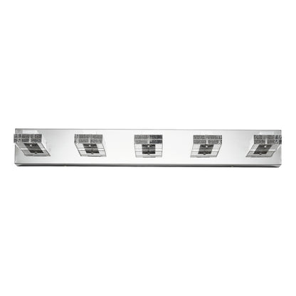 31" 5-Light Chrome LED Vanity Light with Acrylic Shades - view 9