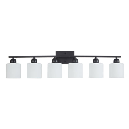 38" 6-Light Matte Black Vanity Light - view 9