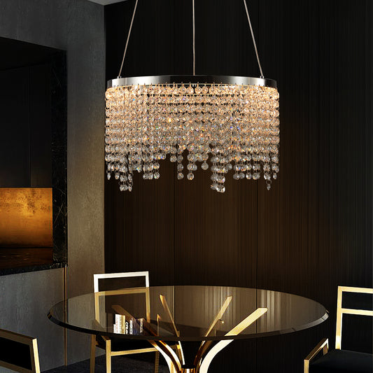 16" Luxury Chrome Crystal LED Chandelier