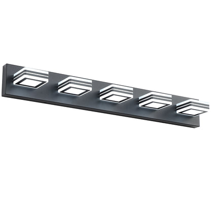 32" 5-Light Black LED Vanity Light with Acrylic Shades - view 11