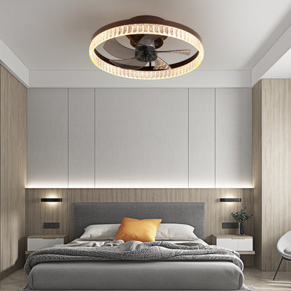 Brown Crystal Fan Light