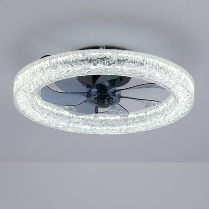 Matte Black Acrylic Ice Brick Ceiling Fan with Dimmable LED - view 24