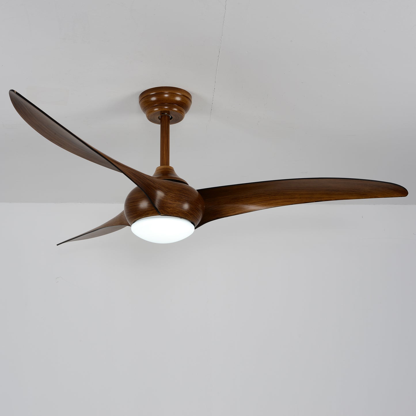 52" Wood Finish Ceiling Fan with LED Light and Remote - view 14