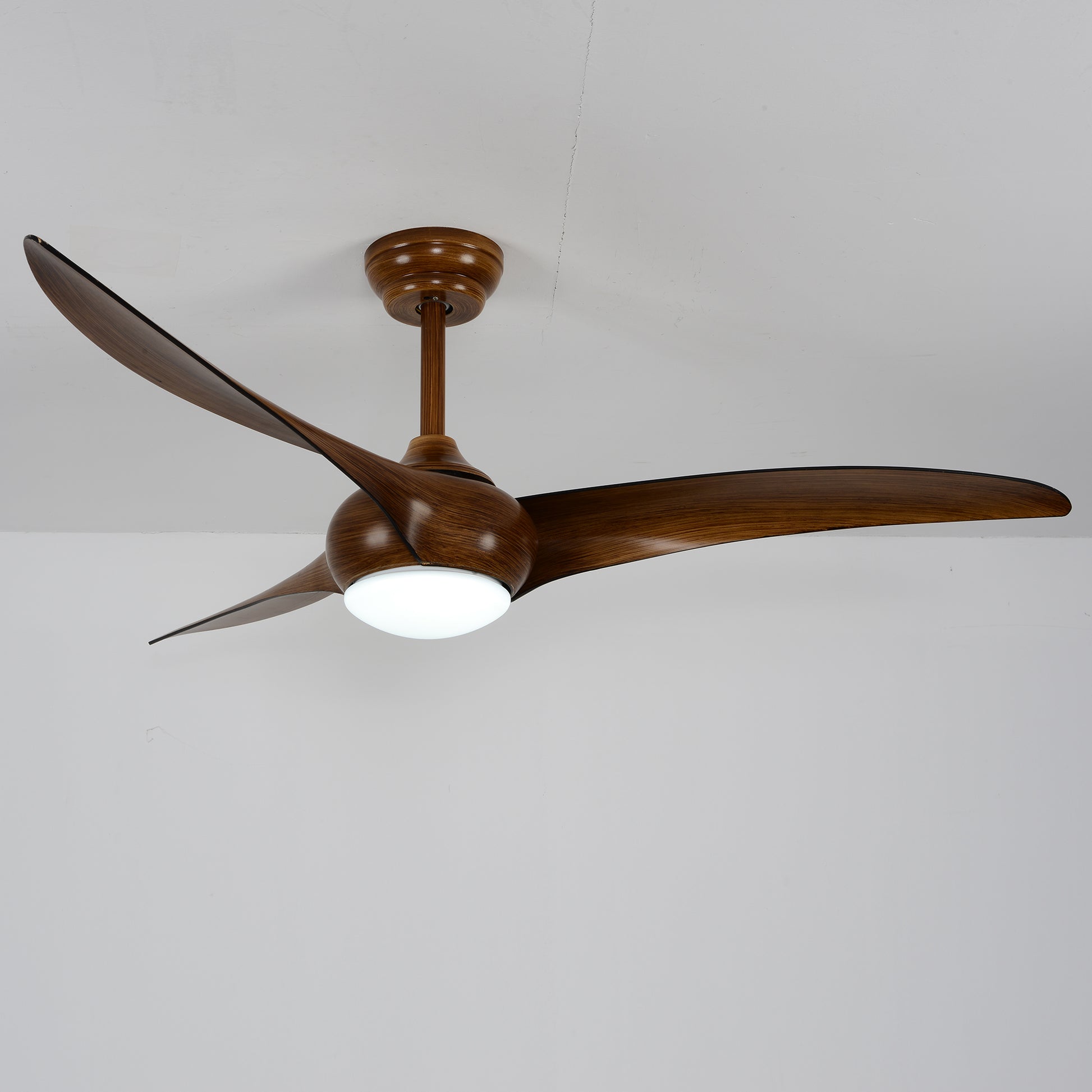 52" Wood Finish Ceiling Fan with LED Light and Remote - view 14