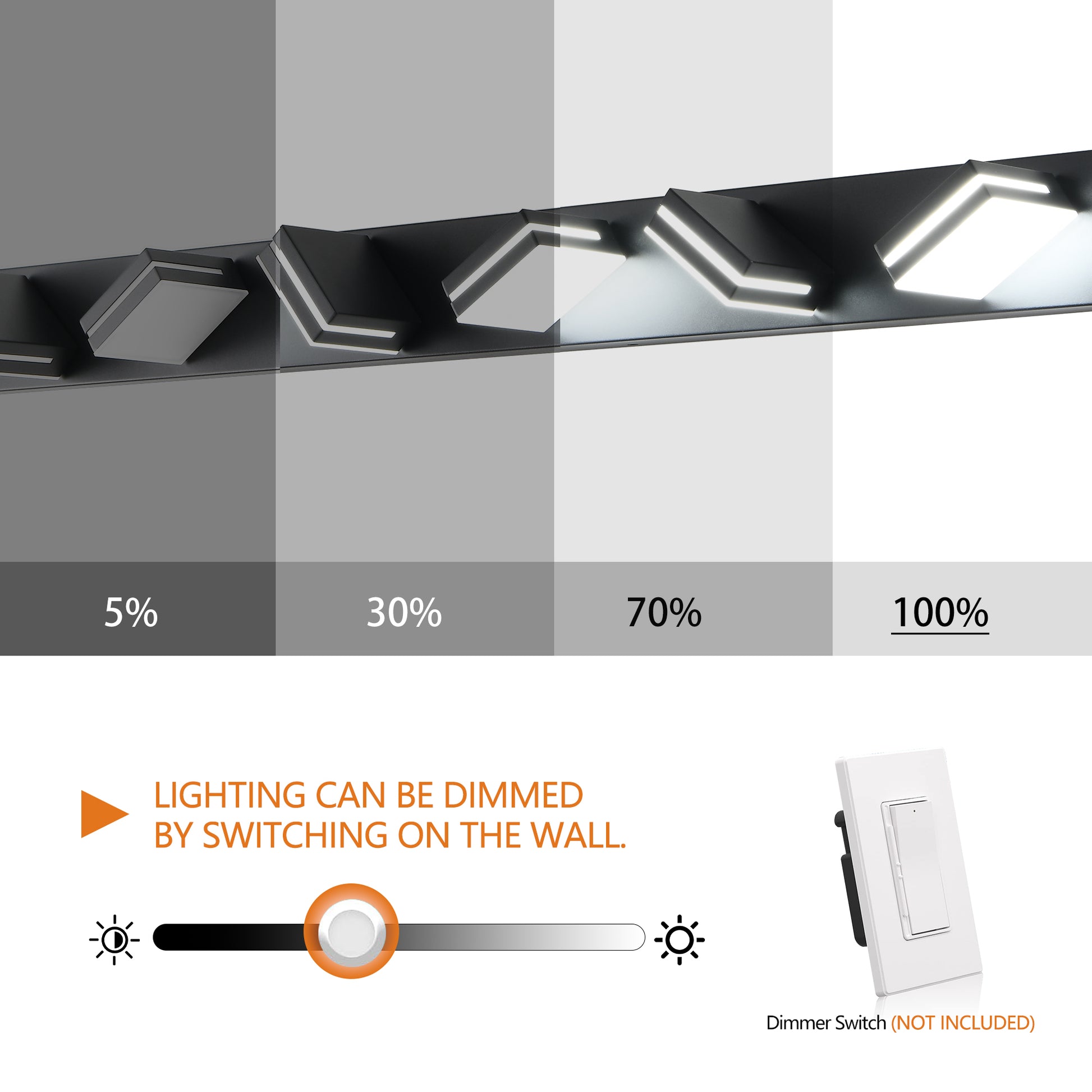 7-Light Black Minimalist LED Vanity Light - view 7