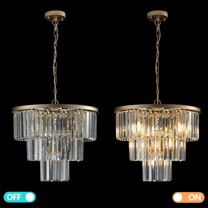 20" 7-Light Gold 3-Tier Crystal Chandelier - view 11