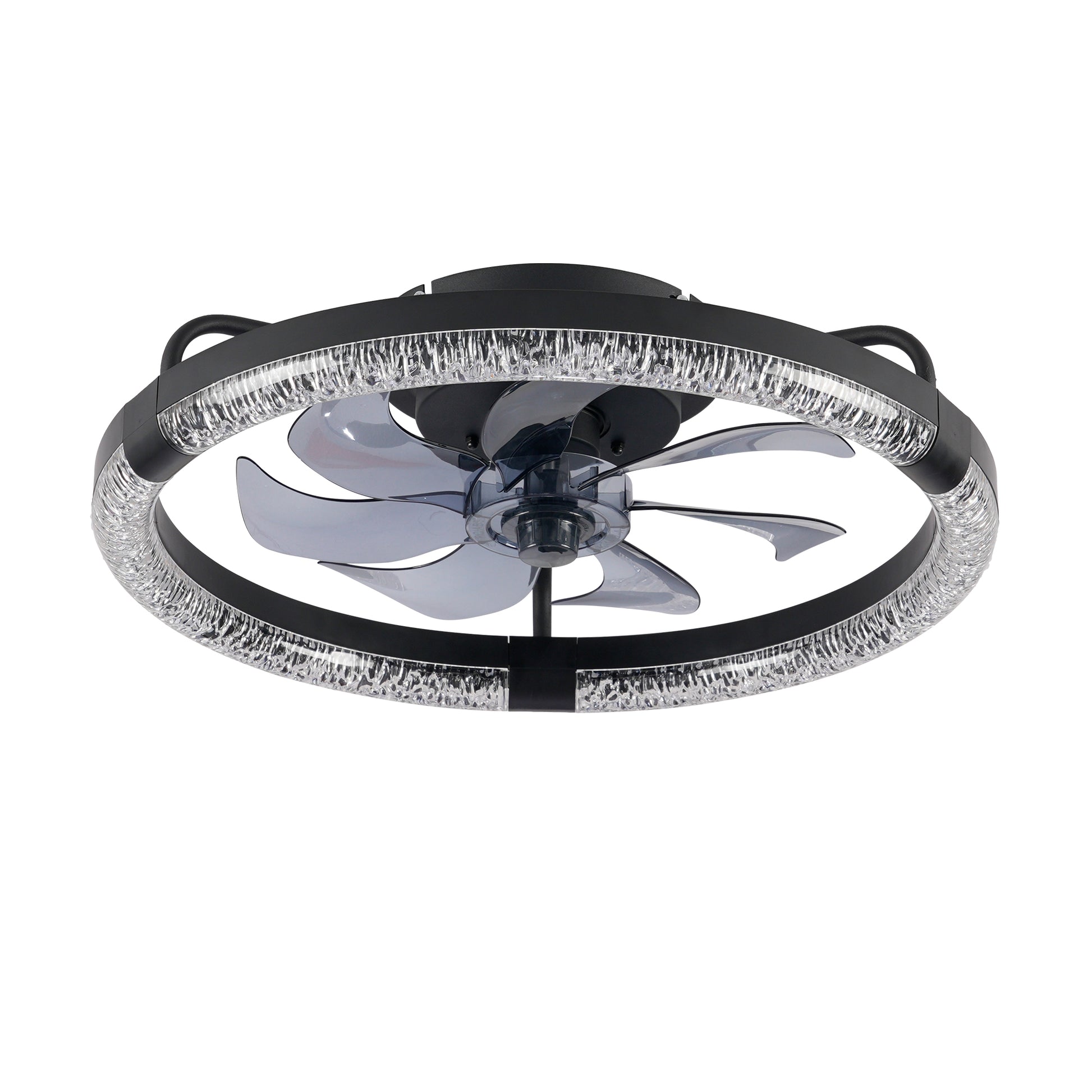 20" Matte Black Flush Mount Ceiling Fan with Dimmable LED - view 21