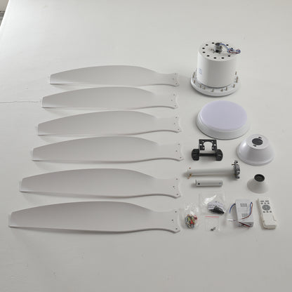 56" White 6-Blade Ceiling Fan with Remote - view 19