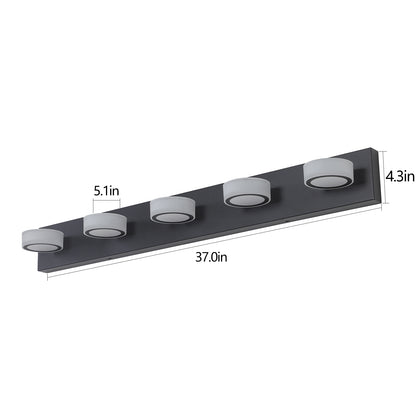 37" 5-Light Black LED Vanity Wall Light - view 13