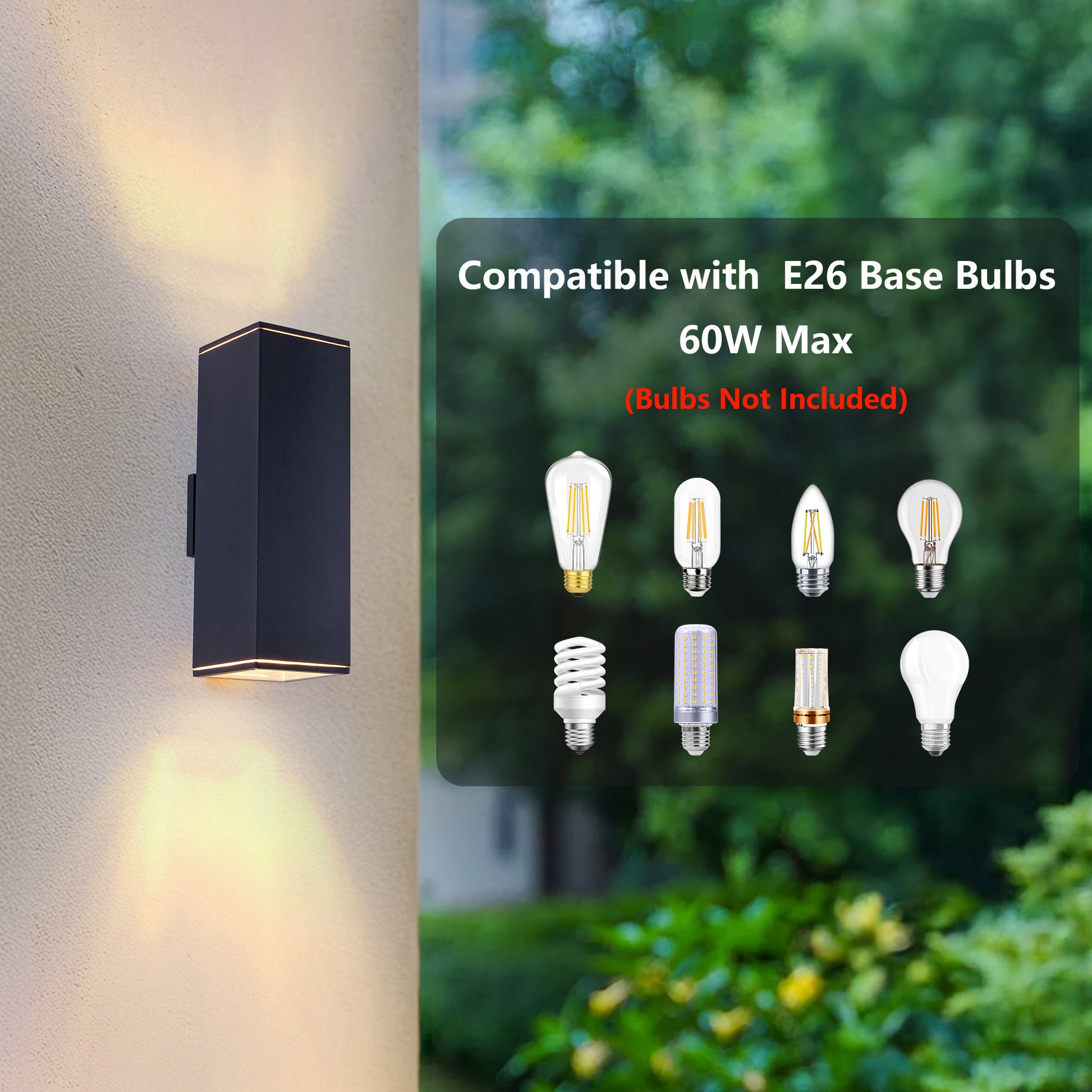 18" Matte Black Outdoor Wall Light, Set of 2 - view 6